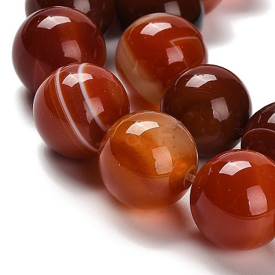 Dyed Natural Banded Agate Beads Strands G-G175-A09-01-1