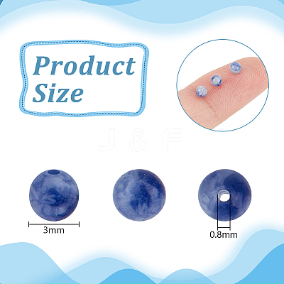 2 Strands Natural Blue Spot Jasper Round Beads Strands G-OC0005-71-1