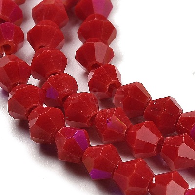 Opaque Solid Color Electroplate Glass Beads Strands GLAA-F029-P4mm-D01-1
