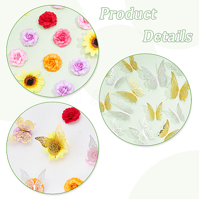 Silk Artificial Flower Heads AJEW-GA0006-23-1