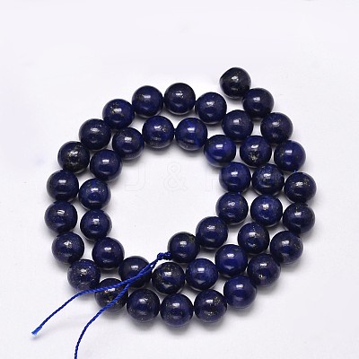 Dyed Natural Lapis Lazuli Round Beads Strands G-M169-10mm-05-1