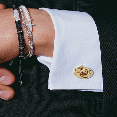 1 Pair Brass Cufflinks BUTT-LP0002-04G-1