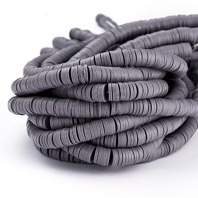 Flat Round Handmade Polymer Clay Beads CLAY-R067-8.0mm-41-1