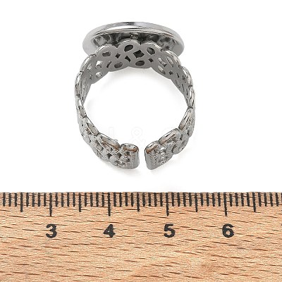 304 Stainless Steel Cuff Ring Components SA-CBA37BC-14E-P-1