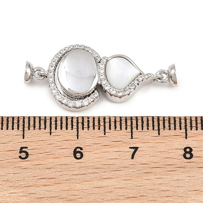 Brass Micro Pave Clear Cubic Zirconia Magnetic Clasps CU-CBA8264-06P-1