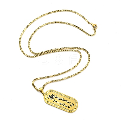 Constellation 304 Stainless Steel Micro Pave Clear Cubic Zirconia Wheat Chain Pendant Necklaces for Women Men LS-NJEW-U007-01K-1