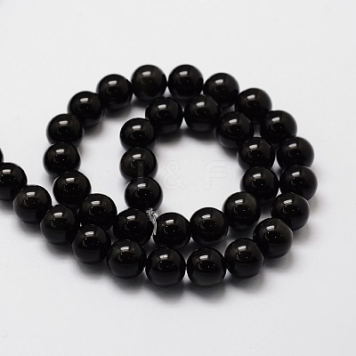 Natural Obsidian Round Beads Strands G-G735-19-8mm-1