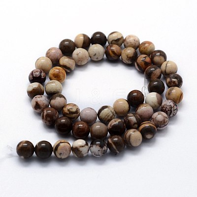 Natural Zebra Jasper Beads Strands G-I199-10-4mm-1