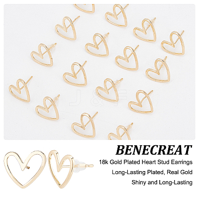 16Pcs Brass Stud Earrings Findings KK-BC0009-36-1