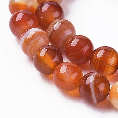 Natural Striped Agate/Banded Agate Beads X1-G-G582-8mm-59-1