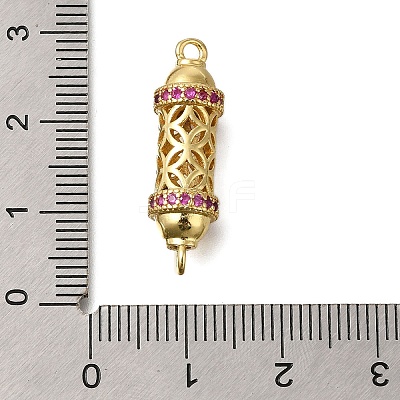 Rack Plating Brass Micro Pave Cubic Zirconia Hollow Column Links Connector Charms ZIRC-F142-50A-B01-1