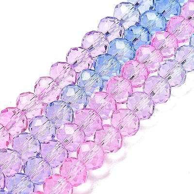 Transparent Painted Glass Beads Strands X1-DGLA-A034-T8mm-A08-1