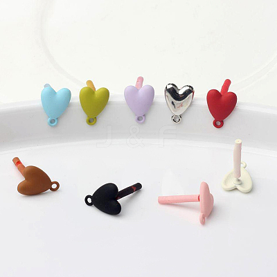 30Pcs Heart Alloy Stud Earring Findings FIND-SP0005-60A-01-1