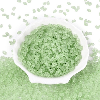 FGB Frosted Transparent Glass Seed Beads SEED-N013-06A-08-1