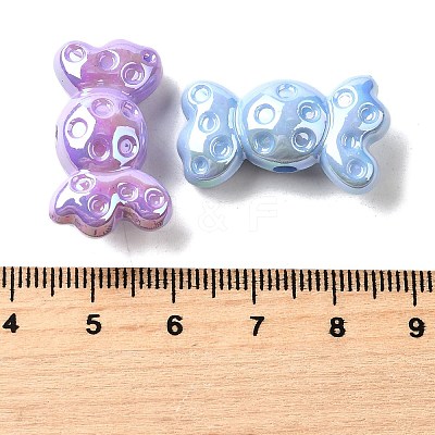 UV Plating Opaque Acrylic Beads MACR-F083-10-1