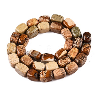 Natural Picture Jasper Beads Strands G-T138-93-1