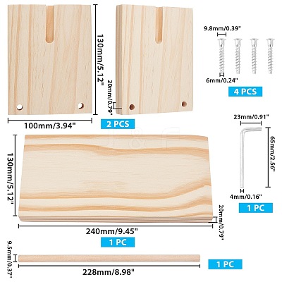 Wooden Weaving Loom Roller Frames DIY-WH0183-23-1