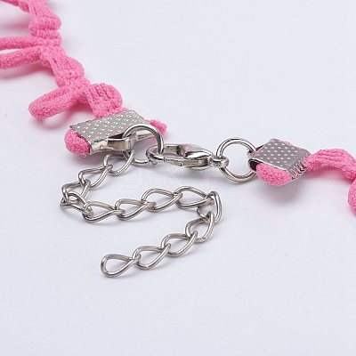 Cloth Gothic Choker Necklaces NJEW-E085-29G-1