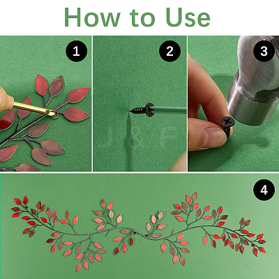 Iron Leaves Branch Wall Decorations AJEW-WH0513-30B-1