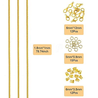 DIY Brass Chain Extender/End Chains Making Kits DIY-FS0005-61G-1