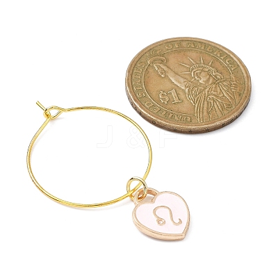 12Pcs Heart with Constellation Alloy Enamel Wine Glass Charms Sets AJEW-JO00230-02-1