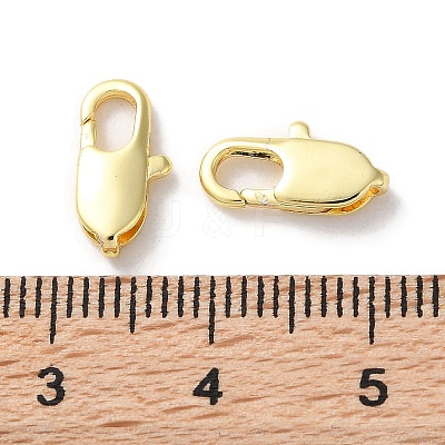 Rack Plating Brass Lobster Claw Clasps KK-F090-23G-01-1