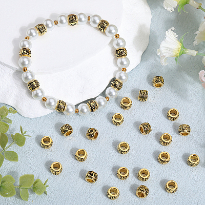 100Pcs Tibetan Style Alloy European Beads TIBEB-SP0001-07-1