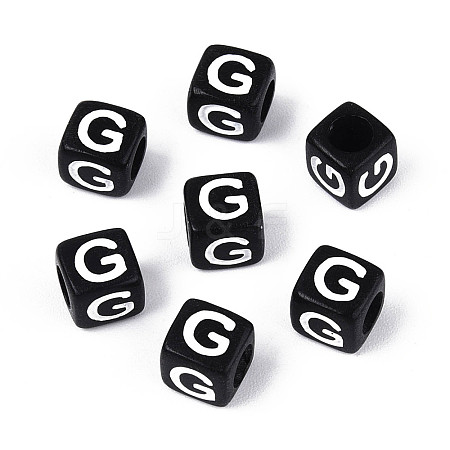 Initial Acrylic Horizontal Hole Beads OACR-ZX006-35G-1