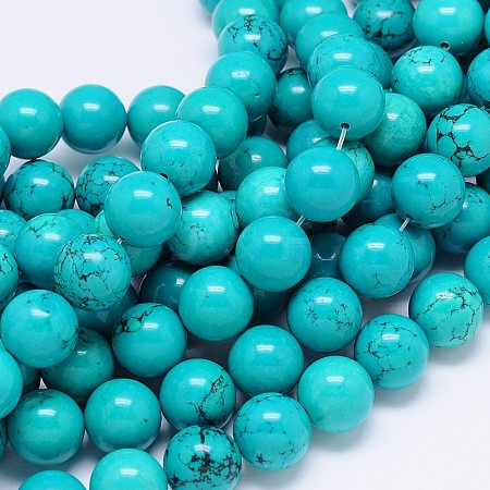 Natural Magnesite Round Bead Strands TURQ-E022-38B-10mm-1