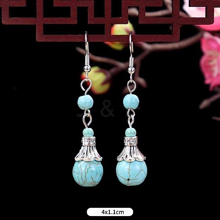 Ethnic style retro turquoise earrings for women WG2299-9-1