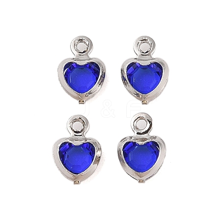 Heart Rack Plating Brass Glass Pendants KK-S385-01P-05-1