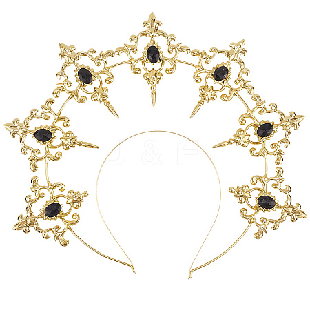 Plastic Goddess Crown Hair Bands OHAR-WH20010-02C-1