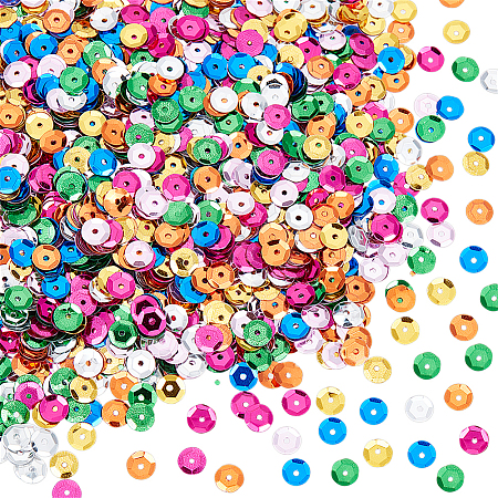 140G 7 Colors Plastic Paillette Beads PVC-SC0001-13-1