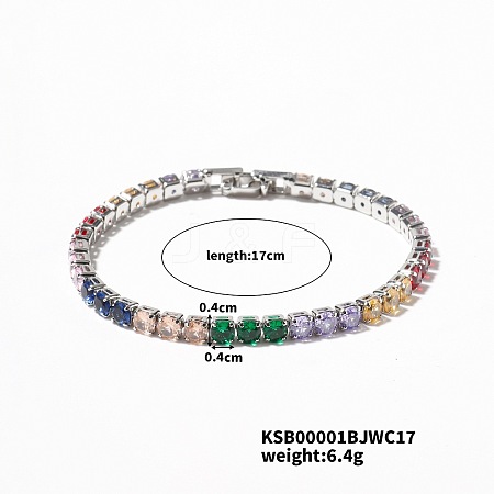 Brass Rhinestone Cup Chains Bracelet for Elegant Women with Subtle Luxury Feel SE6435-8-1