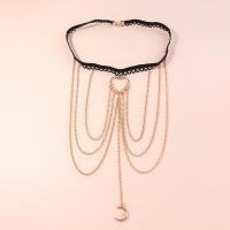 Alloy Rhinestone Sexy Multilayer Tassel Leg Chain WG728BB-05-1