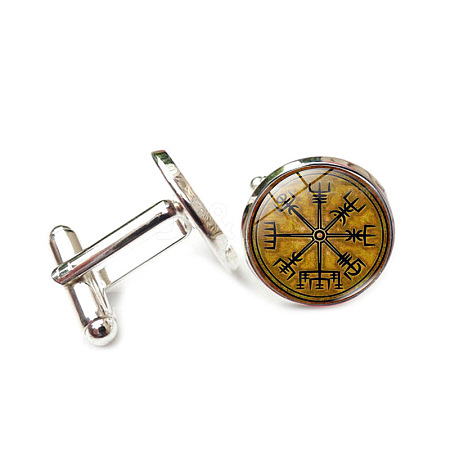 Alloy Enamel Compass Cufflinks PW-WG42FEF-02-1