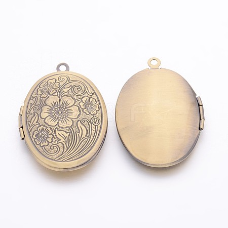 Brass Locket Pendants ECF133-2AB-1