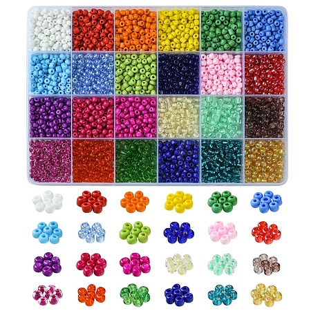 288G 24 Styles Glass Seed Beads SEED-FS0001-26C-1