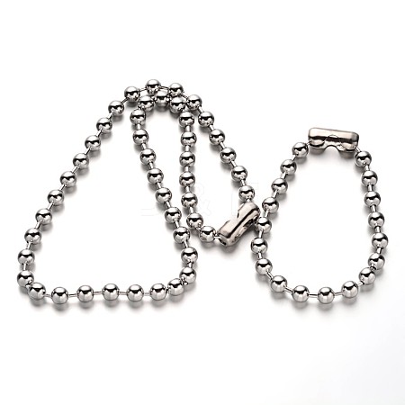 304 Stainless Steel Ball Chain Necklace and Bracelets Jewelry Sets SJEW-P107-06-1