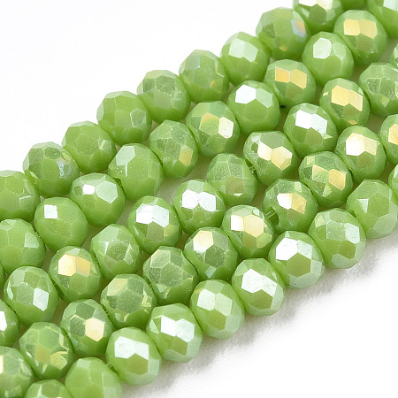 Electroplate Glass Beads Strands EGLA-A034-P6mm-B24-1