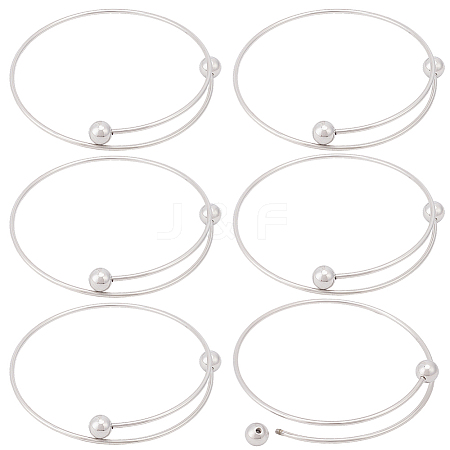 6Pcs Adjustable 304 Stainless Steel Wire Cuff Bangle Making MAK-BBC0001-24C-P-1