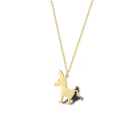 Cute Cartoon Animal Stainless Steel Pendant Necklaces QV5065-11-1