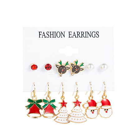 6 Pairs Alloy Enamel Earring Sets WG06580-13-1