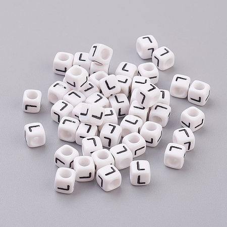 Acrylic Horizontal Hole Letter Beads OACR-YW0002-08L-1