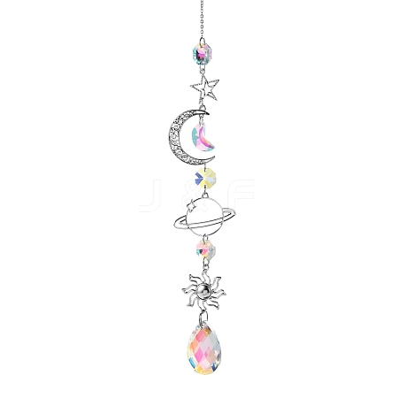 Alloy with Glass Beaded Hanging Pendant Decorations PW-WG53973-05-1