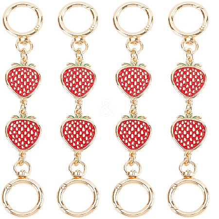 Alloy Enamel Strawberry Link Bag Straps Extender Chains FIND-WH0110-384-1