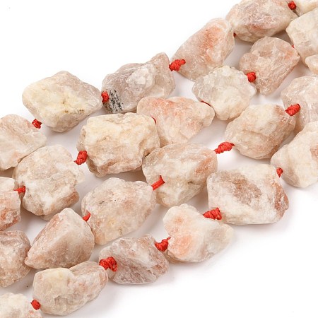 Rough Raw Natural Sunstone Beads Strands G-F595-I02-1