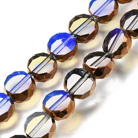 Electroplated Transparent Glass Beads Strands GL-CBA98F0-06C-07-1