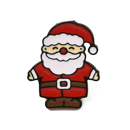 Christmas Theme Zinc Alloy Enamel Pin Brooch for Backpack Clothes JEWE-R003-01EB-04-1