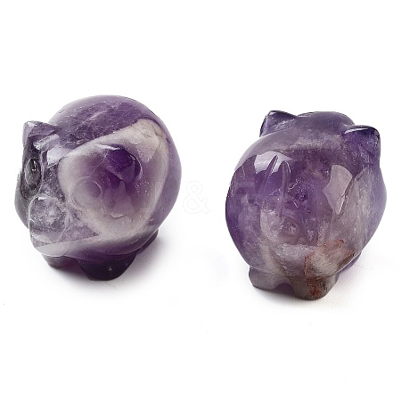 Natural Amethyst Carved Figurines DJEW-L023-C04-1